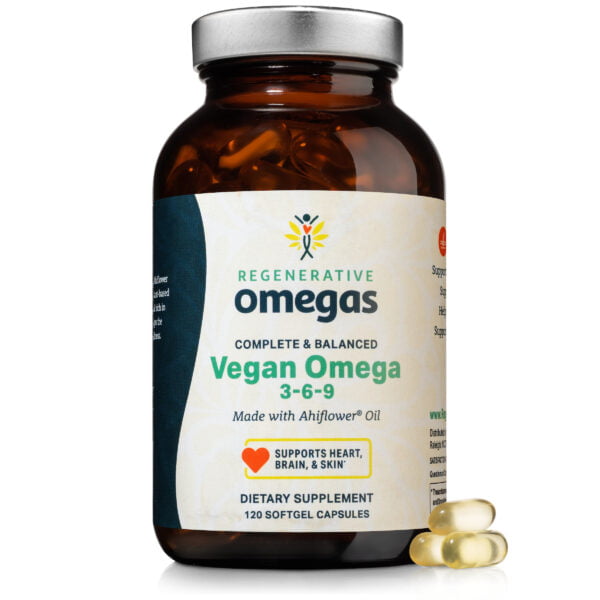 Bottle of Regenerative Omegas softgels